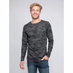 Vente flash 👍 Ritchie T-shirt Col Rond Manches Longues Pur Coton Motif Camouflage Kj Jingle 😉