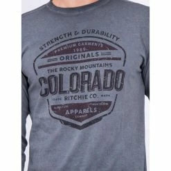 Sortie ❤️ Ritchie T-shirt Manches Longues Col Rond Pur Coton Jumixo 😀 -Nasa - magasin unnamed file 1497