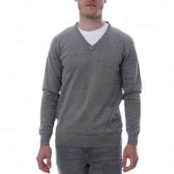 Budget 🥰 HUNGARIA Pull Over Gris Homme Hungaria V Neck 😀
