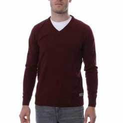 Meilleur prix ❤️ HUNGARIA Pull Over Bordeaux Homme Hungaria V NECK EDITION ✨