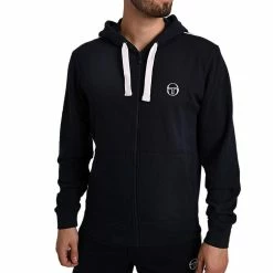 De gros 🎁 SERGIO TACCHINI Sweat Zippé Marine Homme Sergio Tacchini New Elbow 🛒