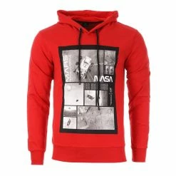 Offres 🎁 NASA Sweat à Capuche Rouge Homme Nasa MARS05H 🛒