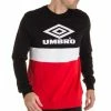 De gros ❤️ UMBRO Sweat Noir/Rouge Homme Umbro Street Crew 🔥