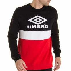 De gros ❤️ UMBRO Sweat Noir/Rouge Homme Umbro Street Crew 🔥
