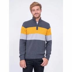 Sortie 😀 Ritchie Pull Col Montant Zippé Pur Coton Lenar 🔔