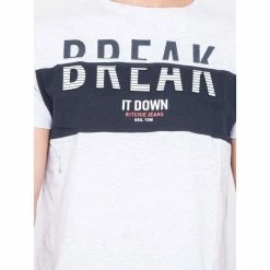 Nouveau 🎉 Ritchie T-shirt Col Rond Pur Coton Motifs Relief Nolibert 🎉 -Nasa - magasin unnamed file 218