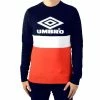 Meilleure affaire ❤️ UMBRO Sweat Marine/Rouge Homme Umbro Street Crew 🤩
