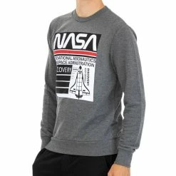 De gros ⌛ NASA Sweat Gris Homme Nasa 58S ✔️