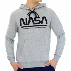 Grosses soldes 🌟 NASA Sweat Capuche Gris Nasa Hoodies 😀