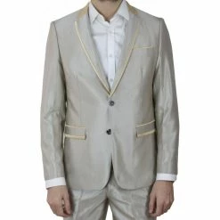 Remise 🛒 Kebello Costume En Satin 2 BoutonsHomme Beige 🛒