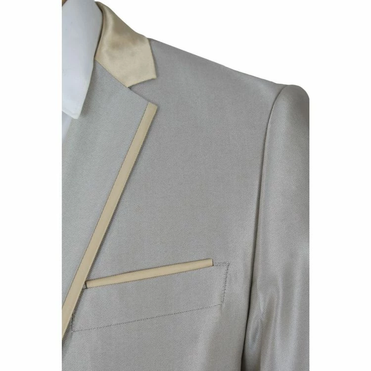 Remise 🛒 Kebello Costume En Satin 2 BoutonsHomme Beige 🛒 4 Remise 🛒 Kebello Costume En Satin 2 BoutonsHomme Beige 🛒 – Image 2