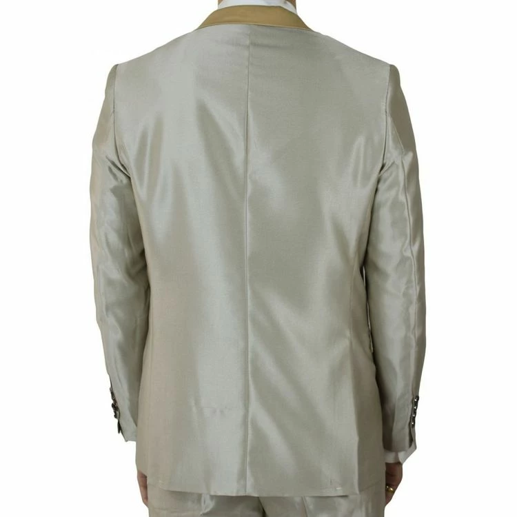 Remise 🛒 Kebello Costume En Satin 2 BoutonsHomme Beige 🛒 5 Remise 🛒 Kebello Costume En Satin 2 BoutonsHomme Beige 🛒 – Image 3