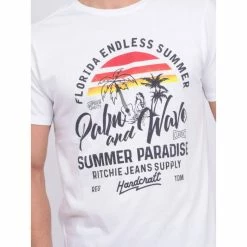 Sortie ✨ Ritchie T-shirt Col Rond Pur Coton Natulop ✨ -Nasa - magasin unnamed file 412