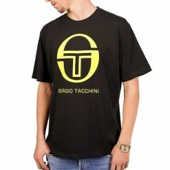 Budget 🥰 SERGIO TACCHINI T-shirt Noir/Jaune Homme Sergio Tacchini Iberis 020 ✔️