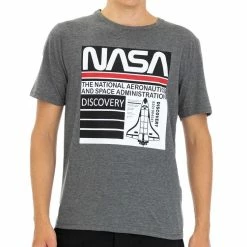 Sortie 🎉 NASA T-shirt Gris Homme Nasa 57T 🔔