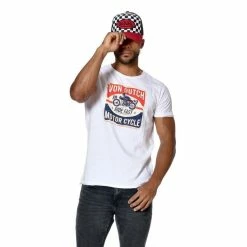 Coupon 😉 VONDUTCH T-shirt Homme Col Rond Coupe Droite Imprimé Devant Driver 🎉